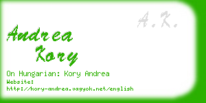 andrea kory business card